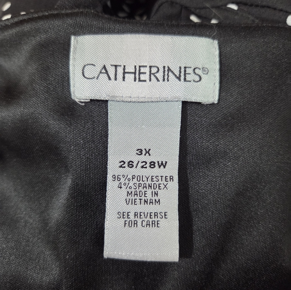 Catherines Black With White Floral Print Sleeveless Maxi Dress Sz 3X (26/28W) - Picture 6 of 7